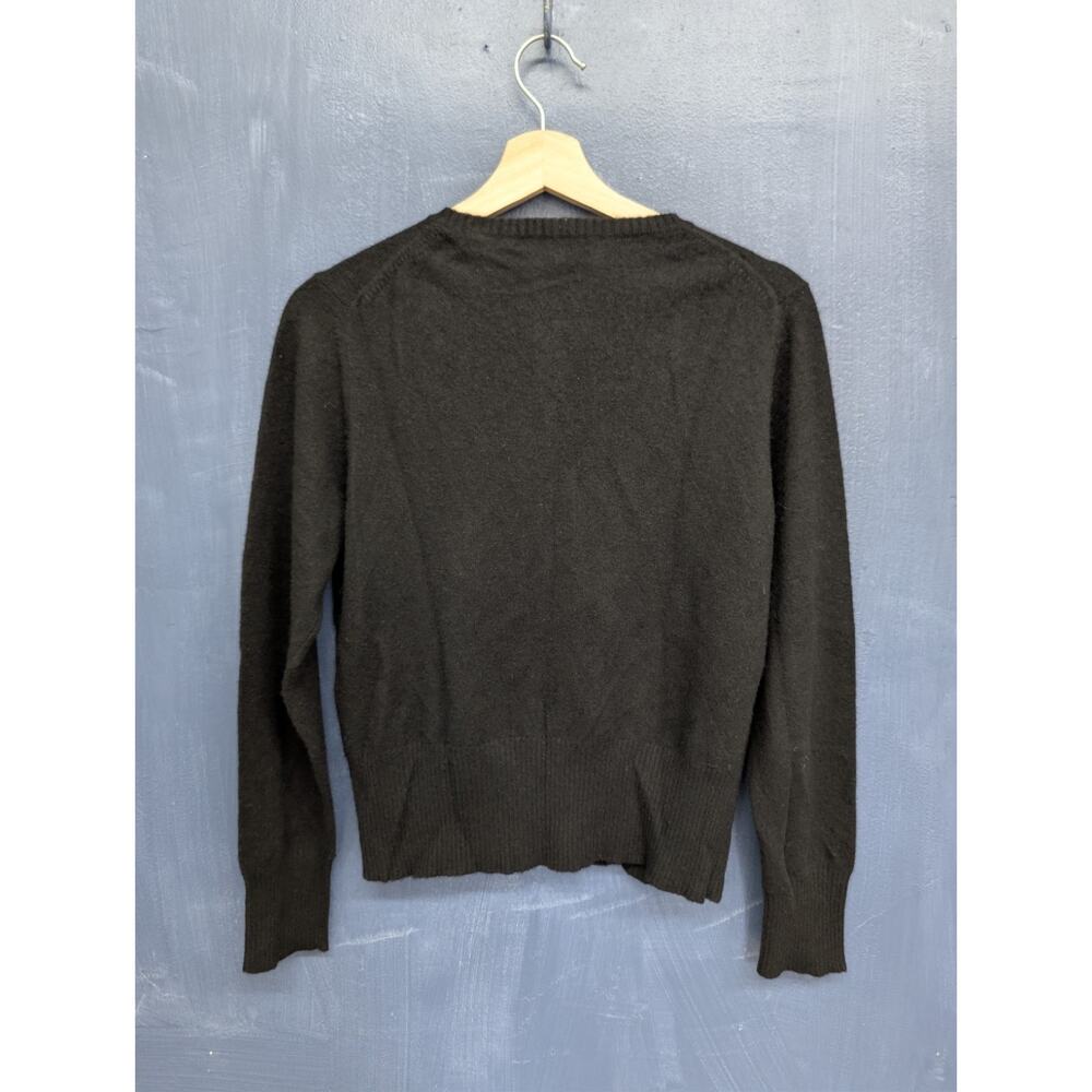 EUC Lord & Taylor 100% Two Ply Cashmere Button Up Cardigan Sweater M Black - Picture 6 of 10